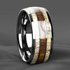 Three-Channel Inlay Band Ring, Stainless Steel, 6 Decorative Designs, Sizes 7-13