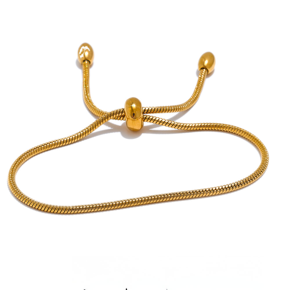Basic Chain Pull-out Adjustable Bracelet Bangle Gold Platinum Plated Daily Jewelry Gift - Image 1