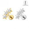 Titanium Triple Star Cluster Cartilage Earring 16G Flat Back Labret Stud Tragus Helix Piercing Jewelry - Image 1