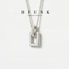 Square Frame Pendant Necklace for Women, Copper Pendant on Titanium Steel Chain, 40 cm with 5 cm Extension - Product view 1