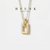 Square Frame Pendant Necklace for Women, Copper Pendant on Titanium Steel Chain, 40 cm with 5 cm Extension - Product view 2