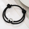 Adjustable Woven Rope Bracelet, Handmade Band with Alloy Geometric Details, Two Design Options - Product view 2