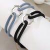 Adjustable Woven Rope Bracelet, Handmade Band with Alloy Geometric Details, Two Design Options - Product view 3