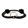 Adjustable Woven Rope Bracelet, Handmade Band with Alloy Geometric Details, Two Design Options - ZJ14216