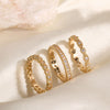 Stacking Ring Set, Gold-Plated Copper with Clear Accents, 3 Pieces, Sizes 6-10
