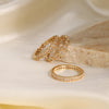Stacking Ring Set, Gold-Plated Copper with Clear Accents, 3 Pieces, Sizes 6-10