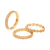 Stacking Ring Set, Gold-Plated Copper with Clear Accents, 3 Pieces, Sizes 6-10