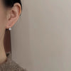Small Square Earrings for Women, Silver-Tone Copper Design with Sparkling Zirconia Accents - Product view 2
