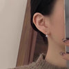 Small Square Earrings for Women, Silver-Tone Copper Design with Sparkling Zirconia Accents - Product view 3