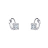 Small Square Earrings for Women, Silver-Tone Copper Design with Sparkling Zirconia Accents - Product view 5