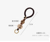 Braided Cord Keychain with Wood and Decorative Beads, Brown Loop, 5 Designs