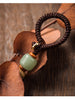 Braided Cord Keychain with Wood and Decorative Beads, Brown Loop, 5 Designs
