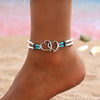 Layered Beaded Anklets for Women, Heart Details with Glass Beads and Coconut Shell-Style Accents - Product view 4
