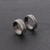 Rune-Pattern Ring for Men and Women, Antique Silver-Tone Band in 6 mm or 8 mm Width