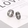 Rune-Pattern Ring for Men and Women, Antique Silver-Tone Band in 6 mm or 8 mm Width