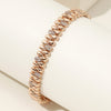 Adjustable Zircon Bracelet for Women, Rose Gold-Tone Copper Chain, 15 cm with Two 2 cm Extensions - Product view 1