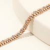 Adjustable Zircon Bracelet for Women, Rose Gold-Tone Copper Chain, 15 cm with Two 2 cm Extensions - Product view 2