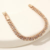 Adjustable Zircon Bracelet for Women, Rose Gold-Tone Copper Chain, 15 cm with Two 2 cm Extensions - Product view 3