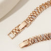Adjustable Zircon Bracelet for Women, Rose Gold-Tone Copper Chain, 15 cm with Two 2 cm Extensions - Product view 4