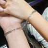 Magnetic Heart Couple Bracelet Set, Stainless Steel Cuban Chains with Glow-Style Heart Details - Product view 3