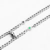 Magnetic Heart Couple Bracelet Set, Stainless Steel Cuban Chains with Glow-Style Heart Details - MXB0069-LG