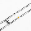 Magnetic Heart Couple Bracelet Set, Stainless Steel Cuban Chains with Glow-Style Heart Details - MXB0069-HY