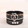 Woven Bracelets with Engraved Details, Tree of Life and Heart Design Options in Blue, White, Black or Brown - Love black
