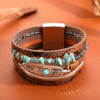 Woven Bracelets with Engraved Details, Tree of Life and Heart Design Options in Blue, White, Black or Brown - Product view 4