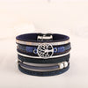 Woven Bracelets with Engraved Details, Tree of Life and Heart Design Options in Blue, White, Black or Brown - Tree of life blue