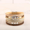 Woven Bracelets with Engraved Details, Tree of Life and Heart Design Options in Blue, White, Black or Brown - Tree of life white