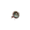 Oval Accent Ring for Women, Pale Green Center with Clear Halo and Gold-Tone Band