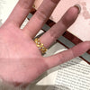 Leaf Branch Ring, Gold-Tone Copper with Textured Floral Details, Adjustable Open Band