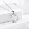 Thorn Ring Pendant Necklace, Openwork Zinc Alloy Design with Sparkling Accents, Gold or Silver Tone - Product view 2