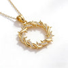 Thorn Ring Pendant Necklace, Openwork Zinc Alloy Design with Sparkling Accents, Gold or Silver Tone - Gold