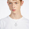 Thorn Ring Pendant Necklace, Openwork Zinc Alloy Design with Sparkling Accents, Gold or Silver Tone - Product view 4