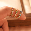 Rectangular Multicolor Accent Ring, Gold-Tone Stainless Steel, Sizes 6-8, 3 Designs