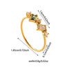 Rectangular Multicolor Accent Ring, Gold-Tone Stainless Steel, Sizes 6-8, 3 Designs