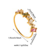 Rectangular Multicolor Accent Ring, Gold-Tone Stainless Steel, Sizes 6-8, 3 Designs