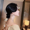 Teardrop Hoop Earrings for Women, Open Alloy Design with Thin Rounded Profile, Gold or Silver Tone - Product view 2