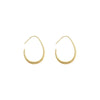 Teardrop Hoop Earrings for Women, Open Alloy Design with Thin Rounded Profile, Gold or Silver Tone - Product view 5