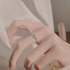 Ginkgo Leaf Ring, Silver-Plated Copper Alloy with Clear Accents, Adjustable Open Band