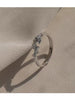 Ginkgo Leaf Ring, Silver-Plated Copper Alloy with Clear Accents, Adjustable Open Band