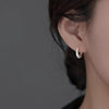 Women's Frosted Oval Hoop Earrings - Product view 2