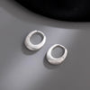 Women's Frosted Oval Hoop Earrings - Product view 3