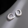 Women's Frosted Oval Hoop Earrings - Product view 4