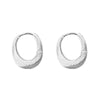 Women's Frosted Oval Hoop Earrings - Frosted hoop earrings / Copper