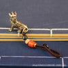 Diting Mythical Creature Pendant, Antique Brass, Charm Only or Cord and Keyring Options