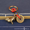 Diting Mythical Creature Pendant, Antique Brass, Charm Only or Cord and Keyring Options