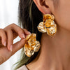 Flower Earrings for Women, Zinc Alloy Floral Design in Gold-Tone or Silver-Tone Finish - Product view 1
