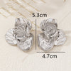 Flower Earrings for Women, Zinc Alloy Floral Design in Gold-Tone or Silver-Tone Finish - Product view 2